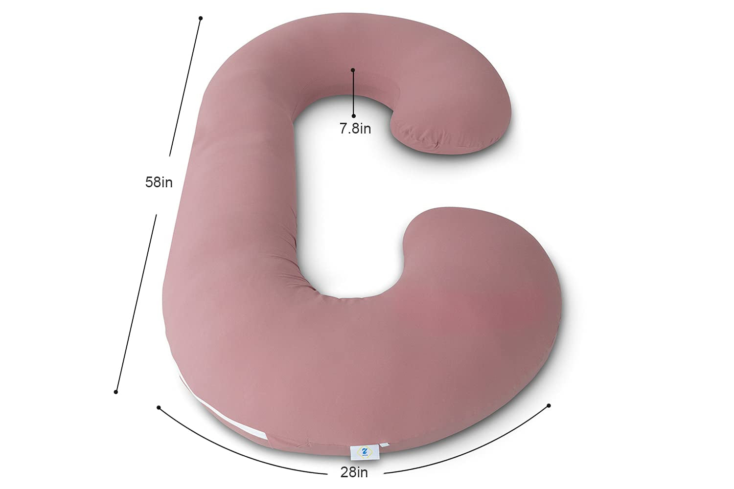 Pregnancy Pillow,Maternity Body Pillow with Velvet Cover,C Shaped Body Pillow for Sleeping (Cooling Cotton-Pink)